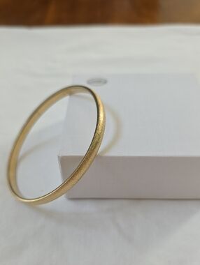 Monet Vintage Gold-Tone Textured Bangle Bracelet Circa 1970s/1980s